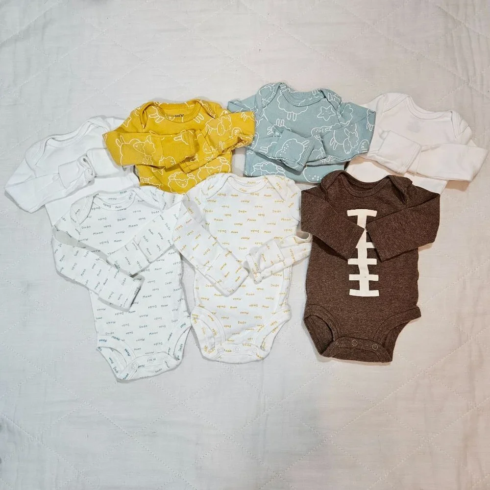 Carters Newborn Baby Boy Clothing Lot 13 Pieces Bodysuits Sleepers Pants‎